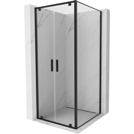Mexen Exo shower enclosure hinged 90 x 90 cm, transparent, black - 8182-090-090-70-00