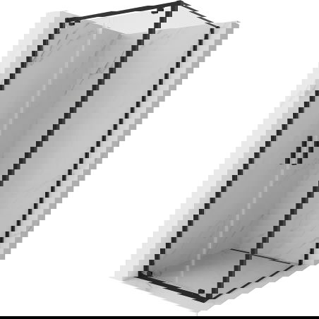 Mexen Exo 100 x 100 cm Hinged Shower Enclosure, Transparent, Black - 8182-100-100-70-00