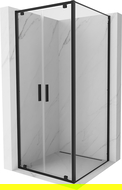 Mexen Exo 100 x 100 cm Hinged Shower Enclosure, Transparent, Black - 8182-100-100-70-00