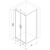 Mexen Exo pivot shower cabin 70 x 90 cm, transparent, black - 8182-070-090-70-00