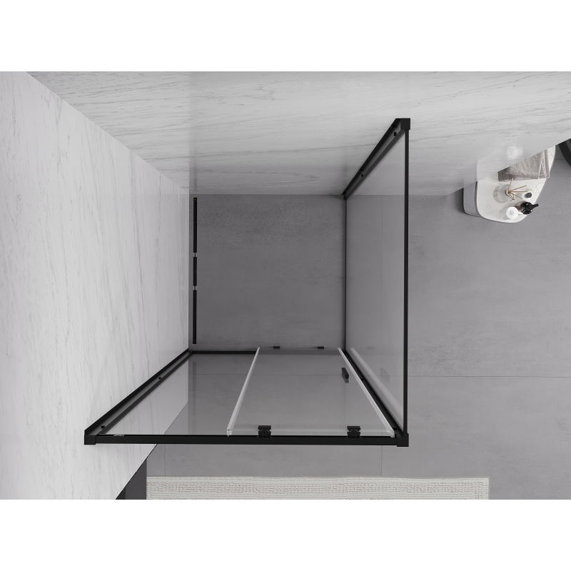 Mexen Exo Sliding Shower Enclosure 95 x 95 cm, Transparent, Black - 8151-095-095-70-00