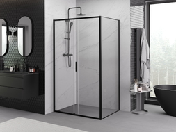 Mexen Exo-S sliding shower cabin 105 x 100 cm, transparent, black - 8151-105-100-70-00