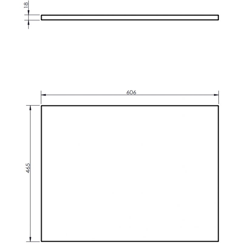 Mexen Uni countertop 60 cm, matte black - 91AXX-0604-464-18-71