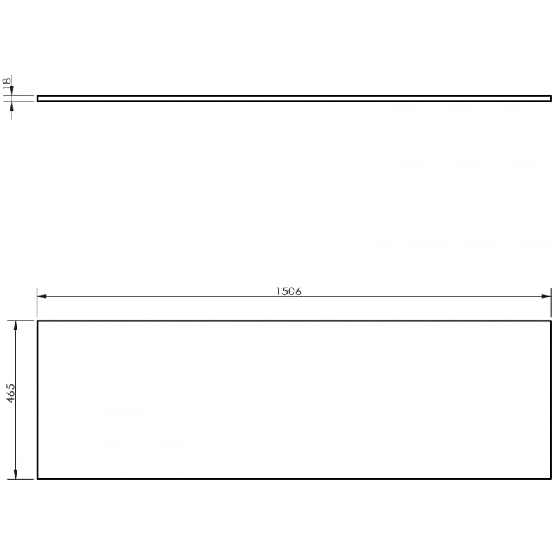 Mexen Uni countertop board 150 cm, white gloss - 91AXX-1504-464-18-00