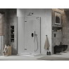 Mexen Lima Foldable Shower Cabin 120 x 80 cm, Transparent, Black + Flat Tray, White - 856-120-080-70-00-4010B