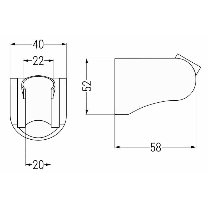 Mexen shower holder, chrome - 79354-00