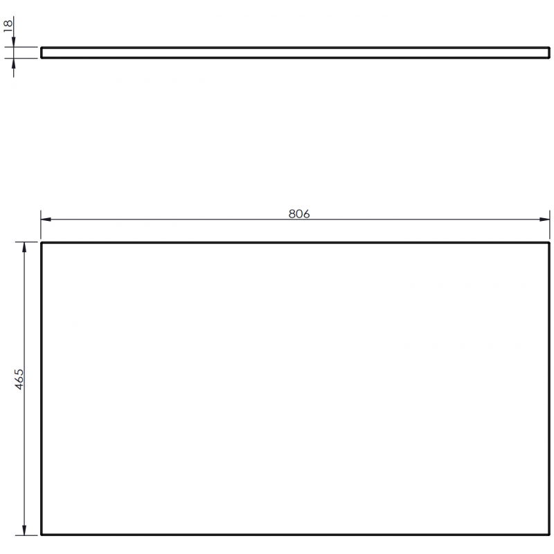 Mexen Uni countertop 80 cm, grey matte - 91AXX-0804-464-18-62