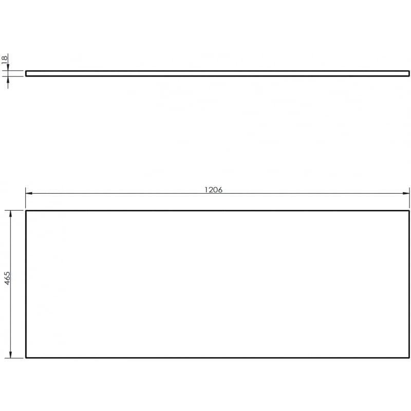 Mexen Uni countertop 120 cm, matte grey - 91AXX-1204-464-18-62