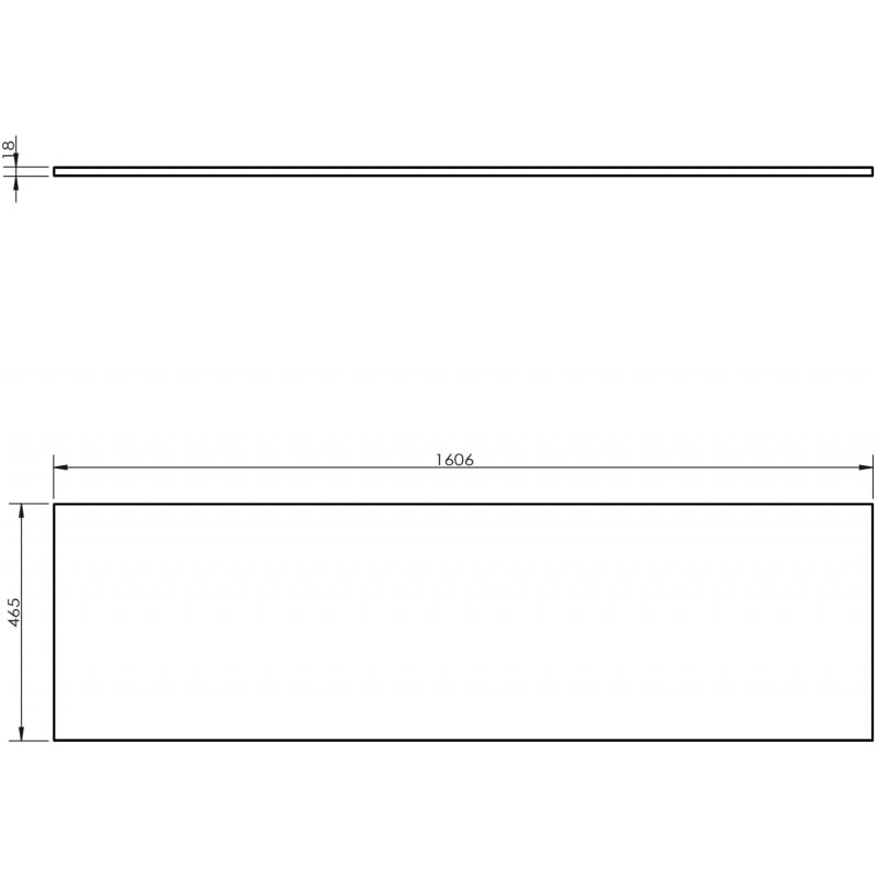 Mexen Uni countertop top 160 cm, grey matte - 91AXX-1604-464-18-62