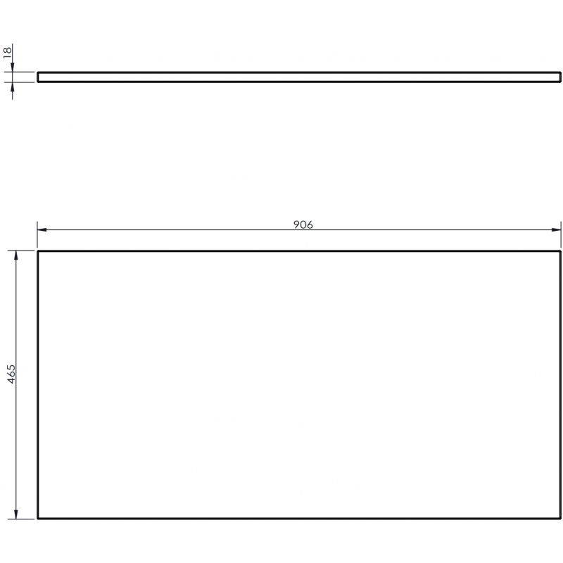 Mexen Uni Cabinet Worktop 90 cm, Matte Graphite - 91AXX-0904-464-18-66