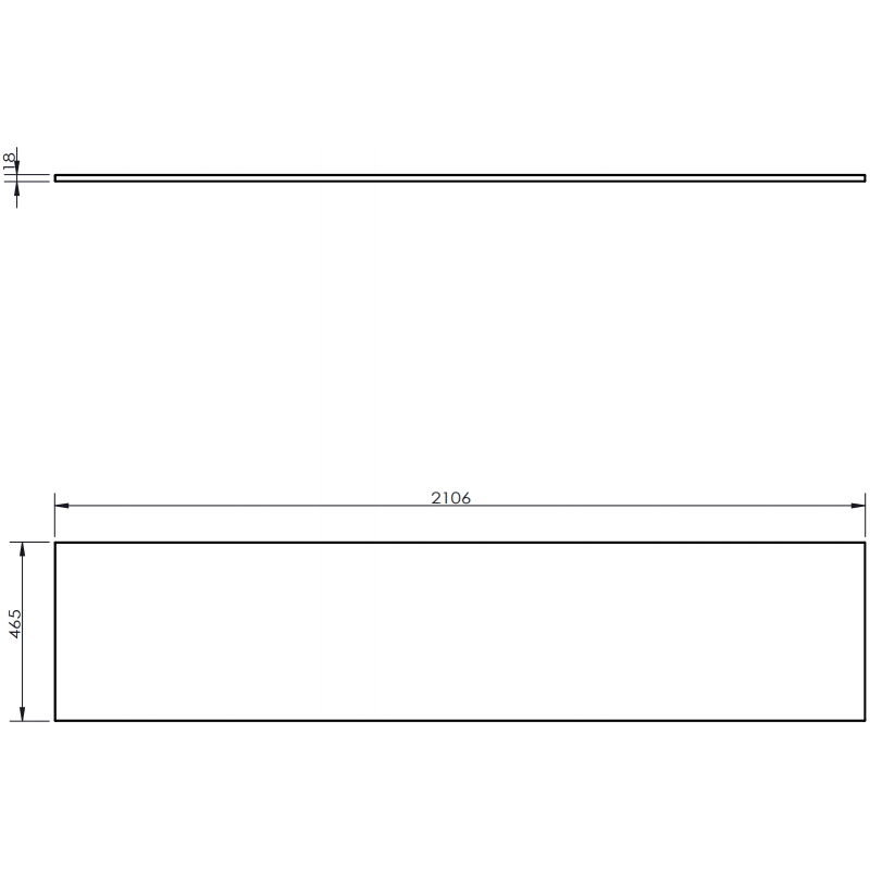 Mexen Uni countertop 210 cm, matte graphite - 91AXX-2104-464-18-66