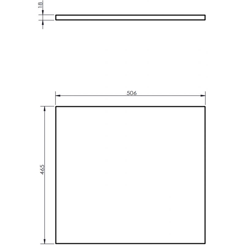 Mexen Uni countertop slab 50 cm, black gloss - 91AXX-0504-464-18-70