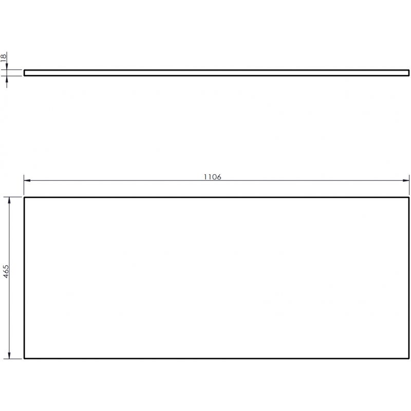 Mexen Uni countertop board 110 cm, black matte - 91AXX-1104-464-18-71