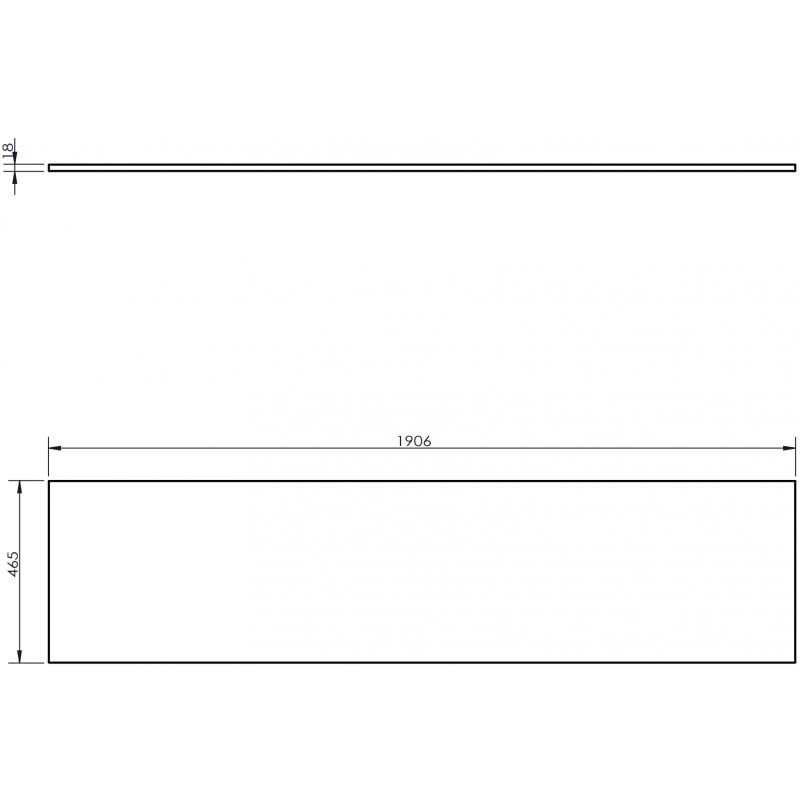 Mexen Uni countertop board 190 cm, walnut - 91AXX-1904-464-18-86