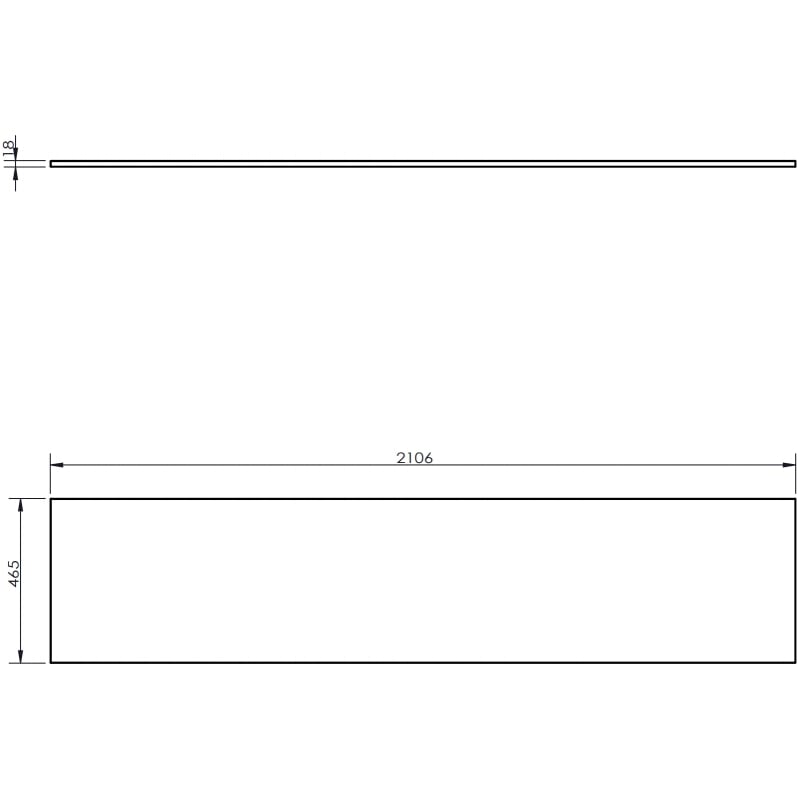 Mexen Uni countertop 210 cm, walnut - 91AXX-2104-464-18-86