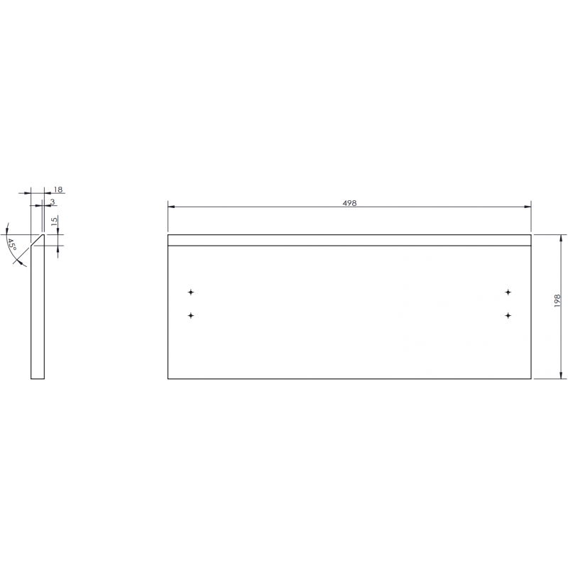 Mexen Orio front for bathroom cabinet body 50 x 20 cm, matte white - 91A10-0500-235-1-01