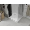 Mexen Lima folding shower cabin 70 x 70 cm, graphite, chrome + Flat shower tray, white - 856-070-070-01-40-4010