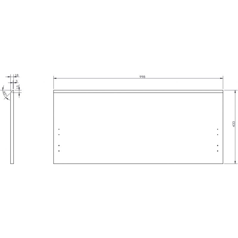 Mexen Orio front for bathroom cabinet body 100 x 43.5 cm, grey matte - 91A10-1000-470-1-62