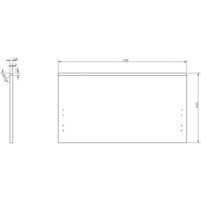 Mexen Orio front for bathroom cabinet body 80 x 43.5 cm, black gloss - 91A10-0800-470-1-70