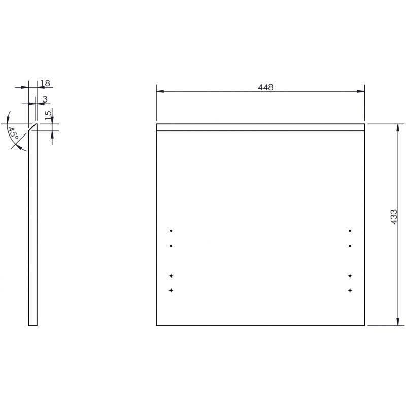 Mexen Orio front for bathroom cabinet body 45 x 43.5 cm, black matt - 91A10-0450-470-1-71