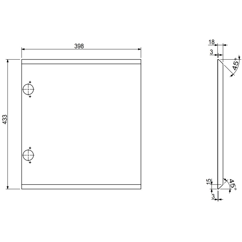 Mexen Orio front for bathroom cabinet body 40 x 43.5 cm, matte graphite - 91A11-0400-470-1-66