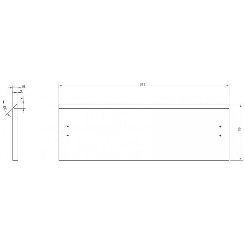 Mexen Rivel fluted front for bathroom cabinet carcass 60 x 20 cm, walnut - 91A20-0600-235-1-86