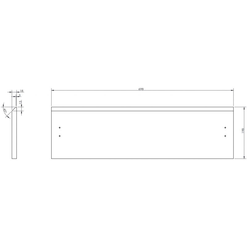 Mexen Rivel grooved front for bathroom cabinet body 70 x 20 cm, walnut - 91A20-0700-235-1-86
