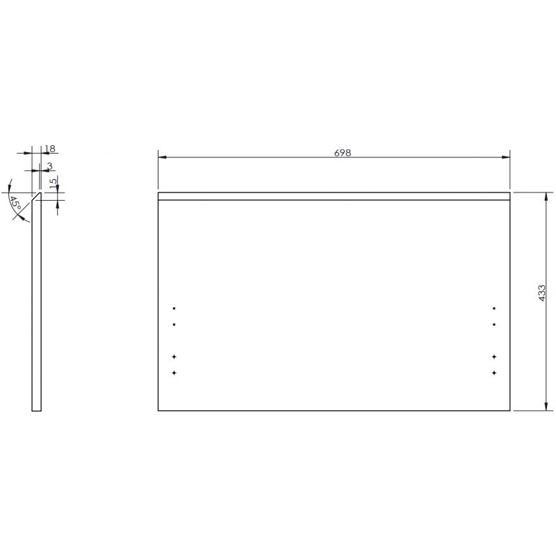 Mexen Rivel ribbed front for bathroom cabinet body 70 x 43.5 cm, grey matte - 91A20-0700-470-1-62