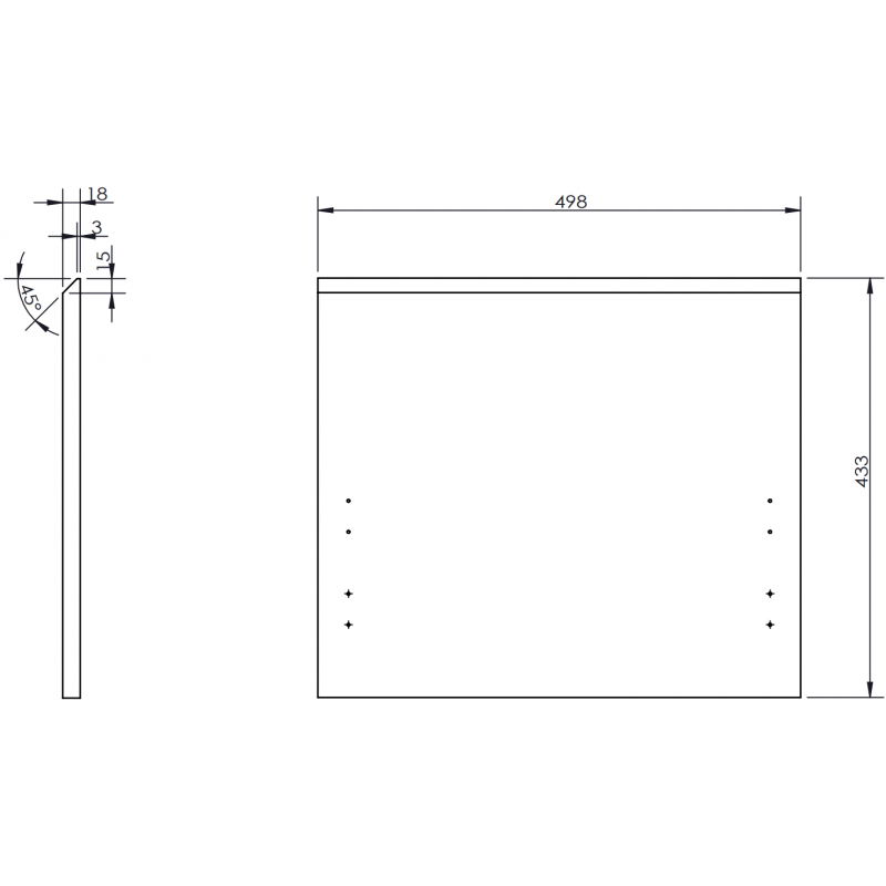 Mexen Rivel fluted front for bathroom cabinet body 50 x 43.5 cm, oak - 91A20-0500-470-1-81