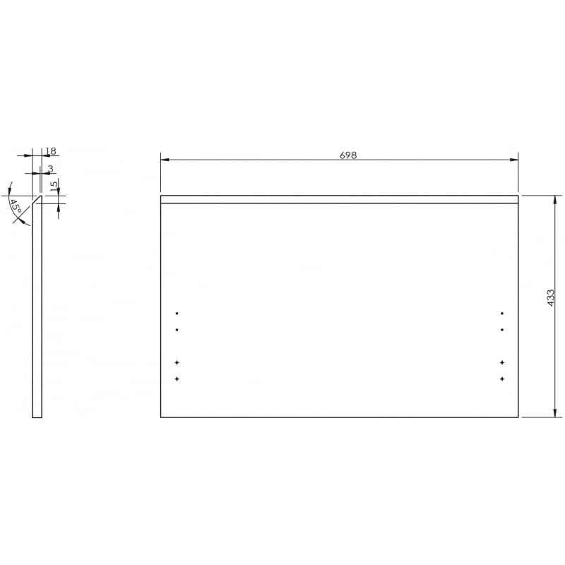 Mexen Rivel ribbed front for the bathroom cabinet body 70 x 43.5 cm, oak - 91A20-0700-470-1-81