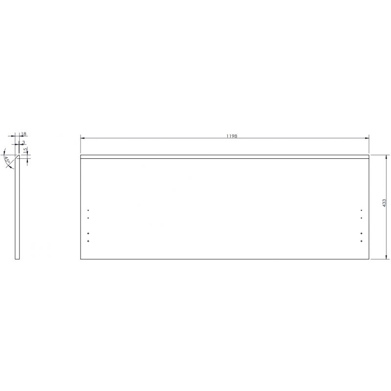 Mexen Rivel grooved front for bathroom cabinet body 120 x 43.5 cm, walnut - 91A20-1200-470-1-86