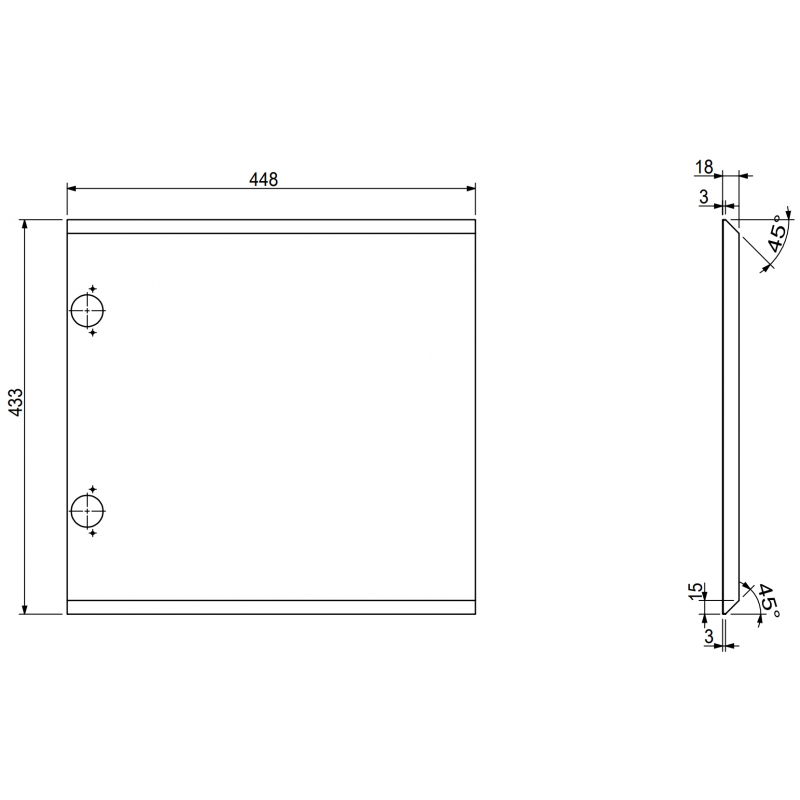 Mexen Rivel grooved front for bathroom cabinet carcass 45 x 43.5 cm, matte grey - 91A21-0450-470-1-62