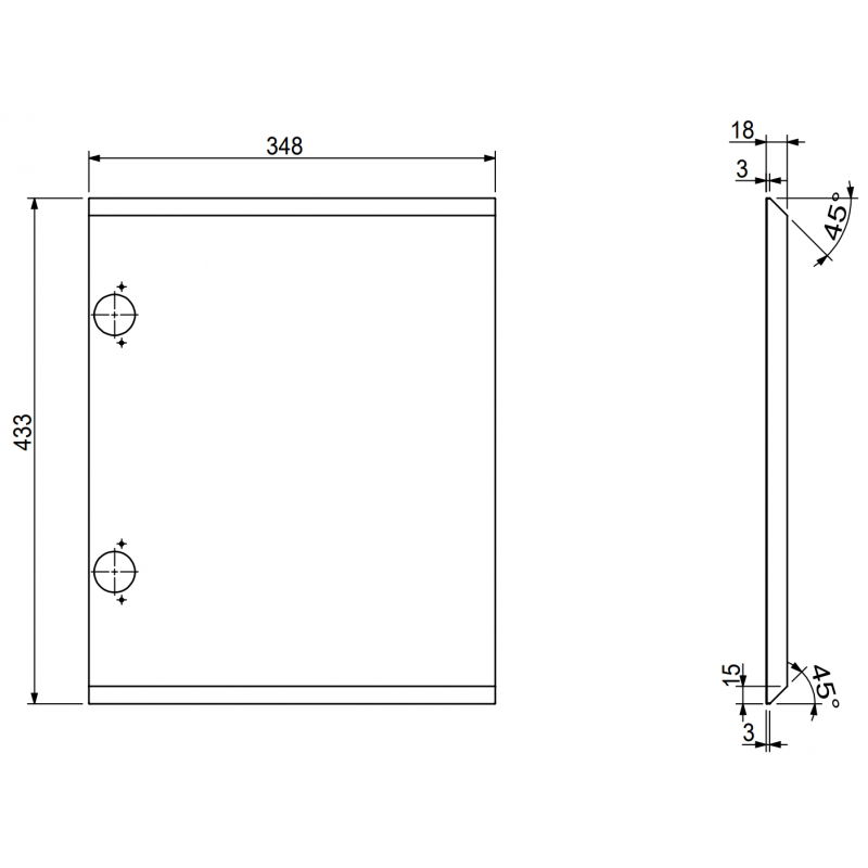 Mexen Rivel grooved front for bathroom cabinet carcass 35 x 43.5 cm, oak - 91A21-0350-470-1-81