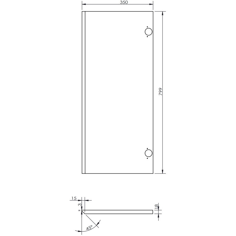 Mexen Rivel ribbed front for bathroom cabinet body 35 x 80 cm (2 pcs.), matte graphite - 91A21-1600-300-2-66