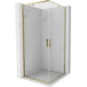 Mexen Exo-R Duo square hinge shower cabin 70 x 70 cm, transparent, gold - 8110-070-070-50-00