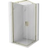 Mexen Exo square hinged shower cabin 90 x 90 cm, transparent, gold - 8110-090-090-50-00
