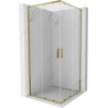 Mexen Exo-S Duo square sliding shower cabin 70 x 70 cm, transparent, gold - 8111-070-070-50-00