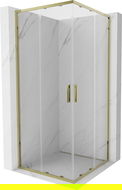 Mexen Exo square sliding shower enclosure 70 x 70 cm, transparent, gold - 8111-070-070-50-00