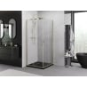 Mexen Exo square sliding shower enclosure 70 x 70 cm, transparent, gold - 8111-070-070-50-00