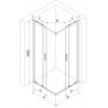 Mexen Exo-S Duo square sliding shower cabin 80 x 80 cm, transparent, gold - 8111-080-080-50-00