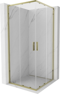 Mexen Exo-S Duo square sliding shower cabin 80 x 80 cm, transparent, gold - 8111-080-080-50-00