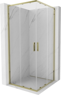 Mexen Exo-S Duo square sliding shower cabin 90 x 90 cm, transparent, gold - 8111-090-090-50-00