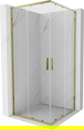 Mexen Exo square sliding shower cabin 100 x 100 cm, transparent, gold - 8111-100-100-50-00