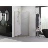 Mexen Exo-R pentagonal hinged shower cabin 80 x 80 cm, transparent, gold - 812-080-080-50-00