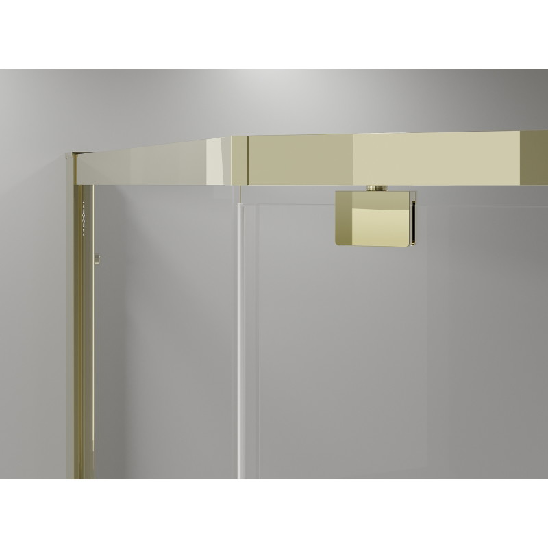 Mexen Exo-R pentagonal hinged shower cabin 80 x 80 cm, transparent, gold - 812-080-080-50-00