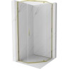 Mexen Exo-R pentagonal swing shower cabin 100 x 100 cm, transparent, gold - 812-100-100-50-00