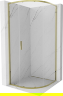 Mexen Exo Semi-Circular Sliding Shower Enclosure 80 x 80 cm, Transparent, Gold - 8131-080-080-50-00