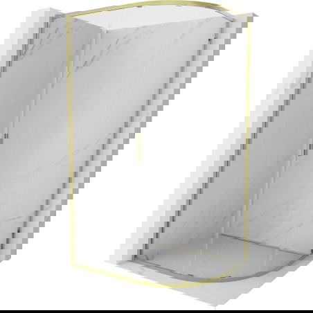 Mexen Exo semicircular sliding shower cabin 90 x 80 cm, transparent, gold - 8131-090-080-50-00