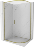Mexen Exo-S semi-circular sliding shower cabin 90 x 80 cm, transparent, gold - 8131-090-080-50-00