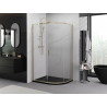 Mexen Exo-S semi-circular sliding shower cabin 90 x 80 cm, transparent, gold - 8131-090-080-50-00